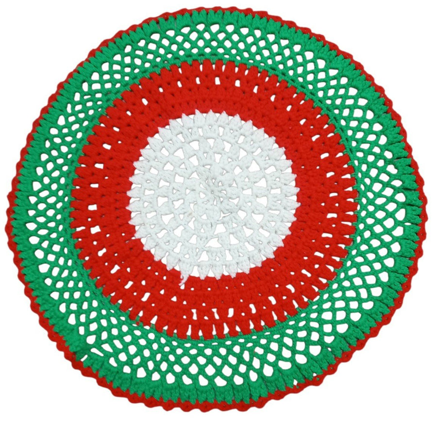 Christmas Handmade Crochet Doily/Table Mat 25" Festive Decorative Holidays
