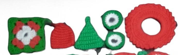 Christmas Handmade Crochet Random Lot Set Of 7 Festive Decorative Holidays