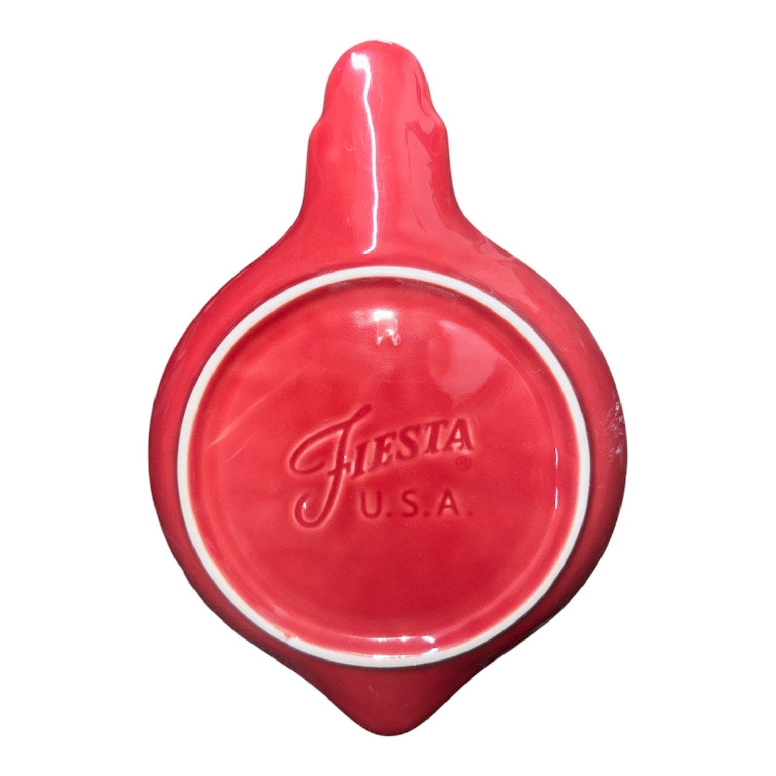 Fiesta - Scarlet Red Ornament Shaped Festive Plate Homer Laughlin Ceramics