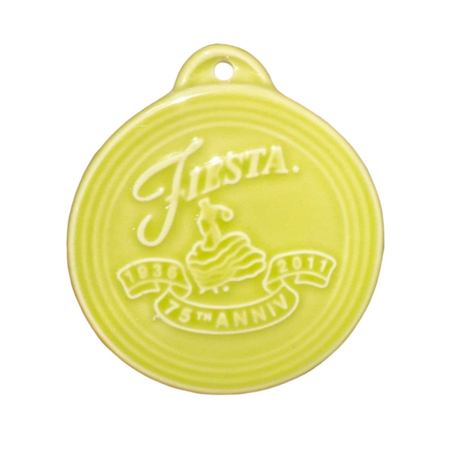 Fiesta - Lemongrass Green 75th Anniversary 3" Disk Ornament Homer Laughlin