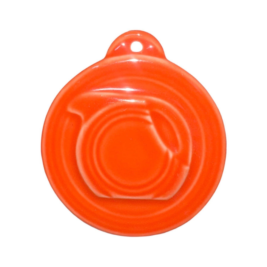 Fiesta - Poppy Orange Embossed 3" Disk Pitcher Ornament Homer Laughlin Ceramics