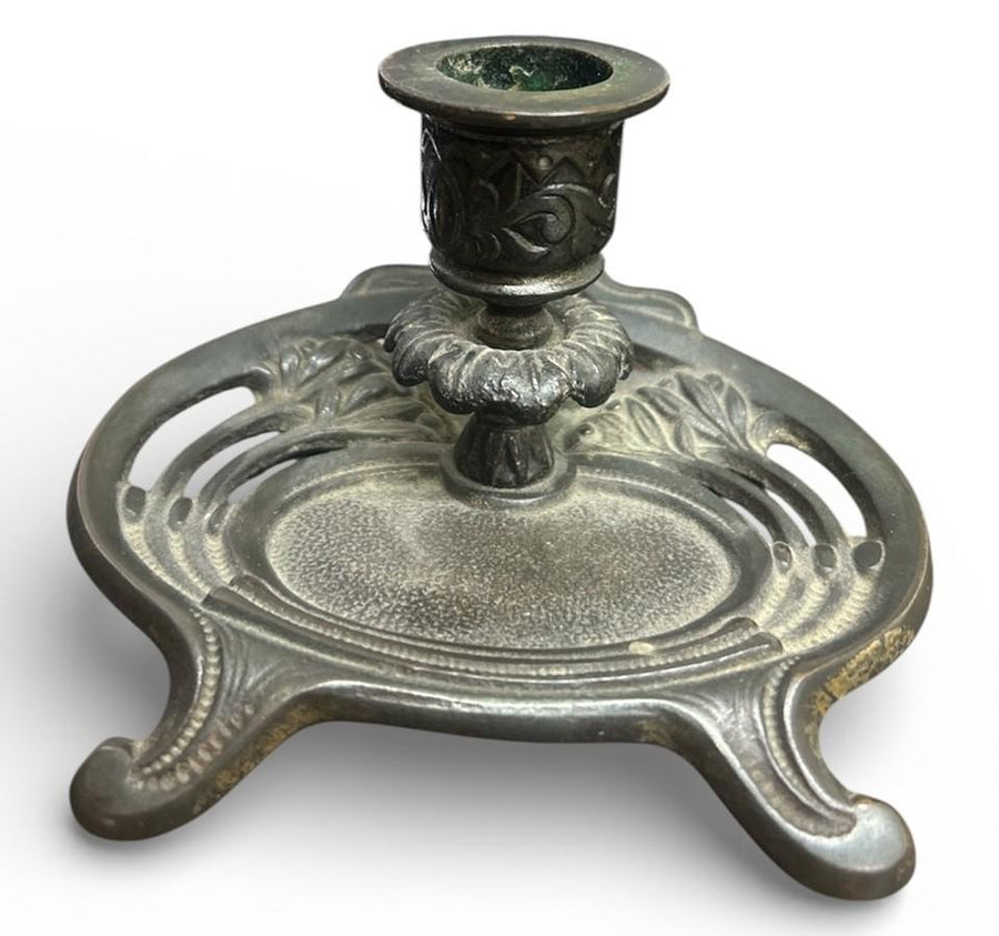 Cast Iron Antique Vintage Candle Stick Holder with Handle
