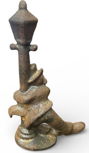 Cast Iron Man Holding onto a Lamp Post 1930s 1940s Bottle Opener