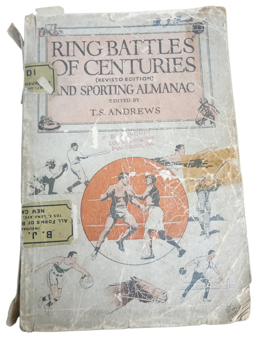 Book 1920s Ring Battles Of Centuries Sports Almanac Antique Historical