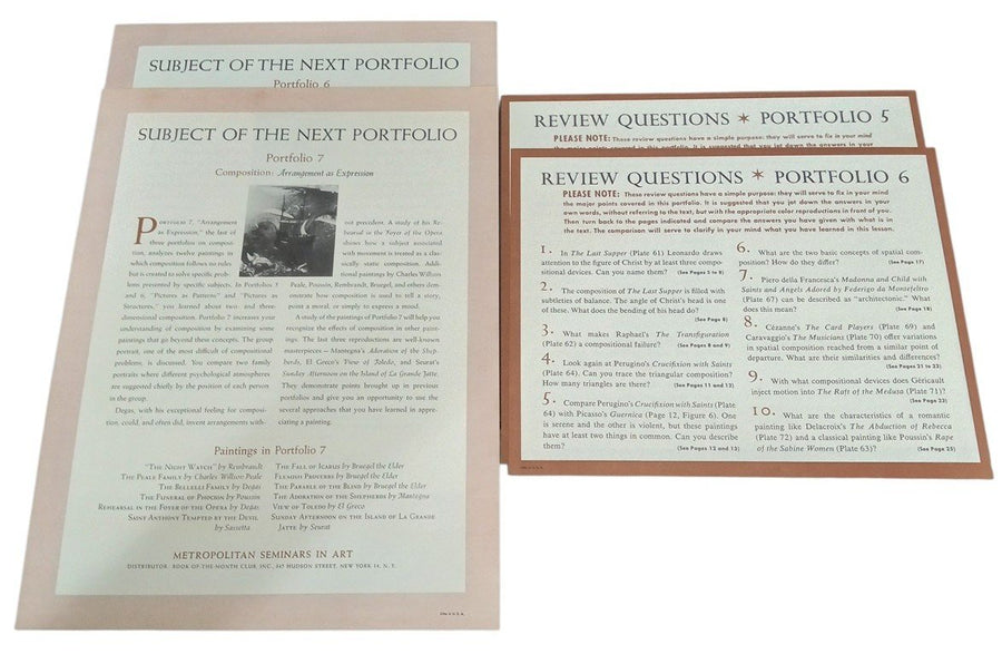 Books Metropolitan Seminars In Art Portfolios 5 & 6 Vintage Collectible 1950s