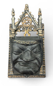 Cast Iron Gothic Face Match Safe Wall Hanging Decor