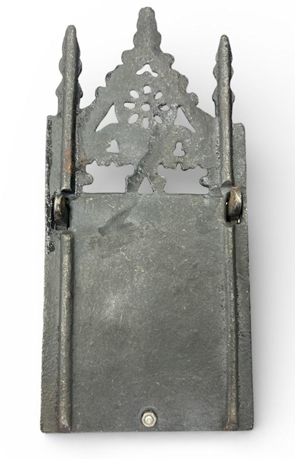 Cast Iron Gothic Face Match Safe Wall Hanging Decor