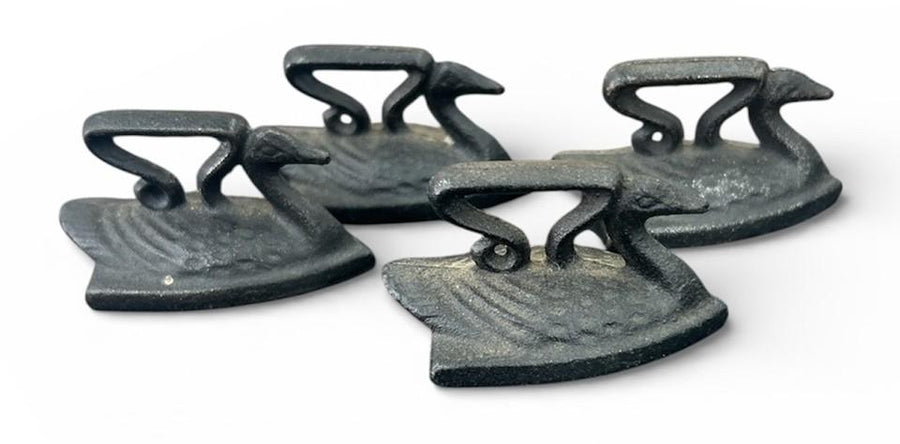 Cast Iron Swan Miniature Lot of 4 Antique Sad Irons