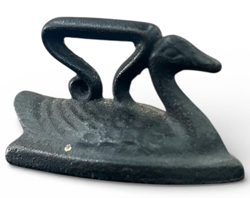 Cast Iron Swan Miniature Lot of 4 Antique Sad Irons