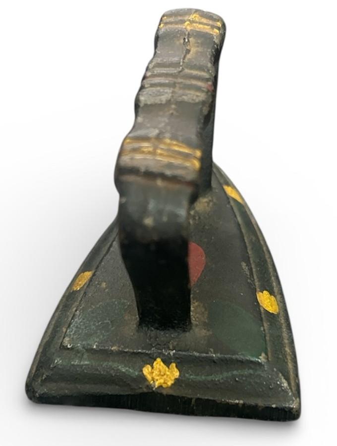 Cast Iron Hand-painted Hearts and Flowers Medium Pair of Sad Irons