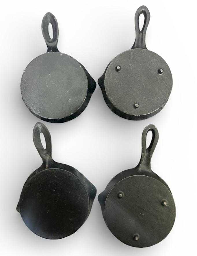 Cast Iron Decorative Vintage Multiple Styles Lot of 4 Skillets
