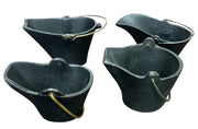 Cast Iron Lot of 4 Miniature Coal Sample Scuttle Buckets