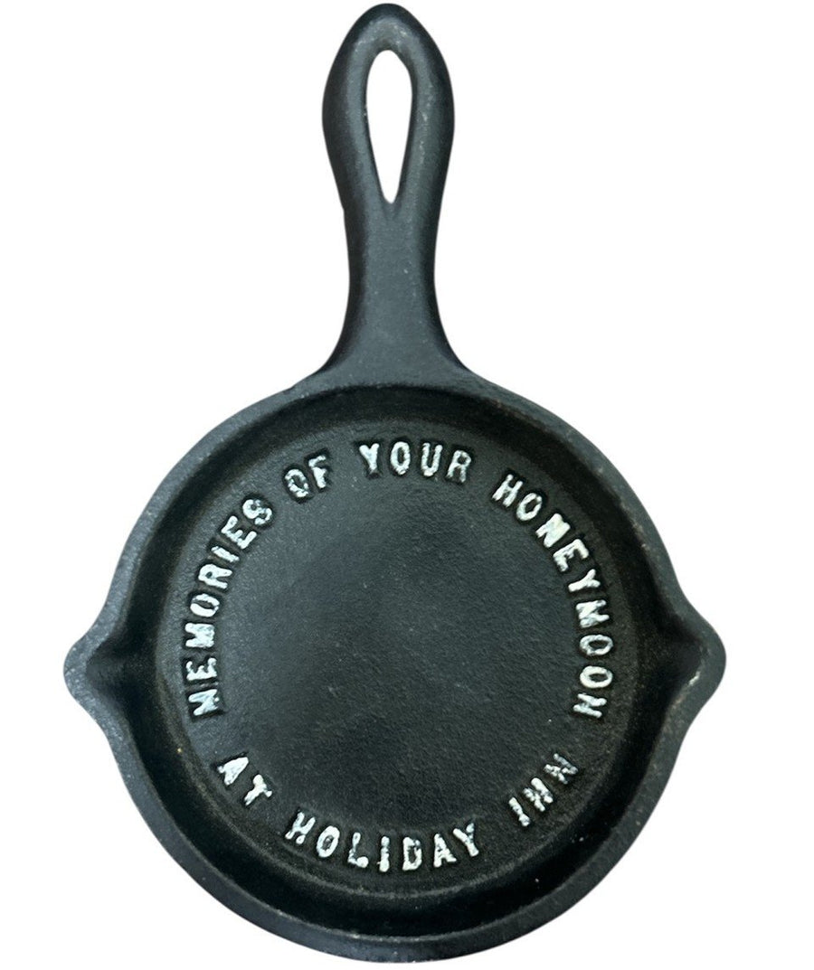 Cast Iron Lot of 4 Tuloma, Holiday Inn, Haag's Hotel, Torcon Skillet Ashtrays