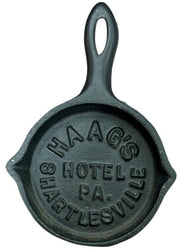 Cast Iron Lot of 4 Tuloma, Holiday Inn, Haag's Hotel, Torcon Skillet Ashtrays