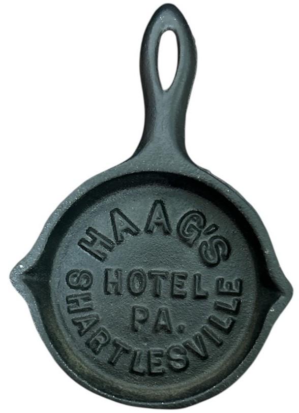 Cast Iron Lot of 4 Tuloma, Holiday Inn, Haag's Hotel, Torcon Skillet Ashtrays