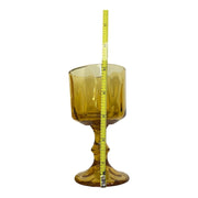 Hazel Atlas El Dorado Lyric Gold Footed 5.25in Thumbprint Glass Goblet Set of 12
