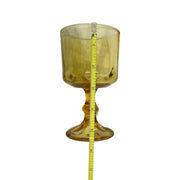 MCM Hazel Atlas El Dorado Lyric Gold Footed 5.5in Glass Goblet Set of 12