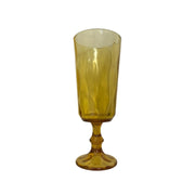 MCM Hazel Atlas El Dorado Lyric Gold 7.75in Footed Glass Tumbler Set of 10