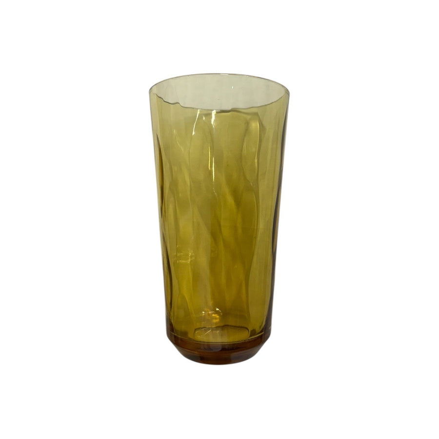 MCM Hazel Atlas El Dorado Lyric Gold 5.75in Glass Thumbprint Tumbler Set of 7