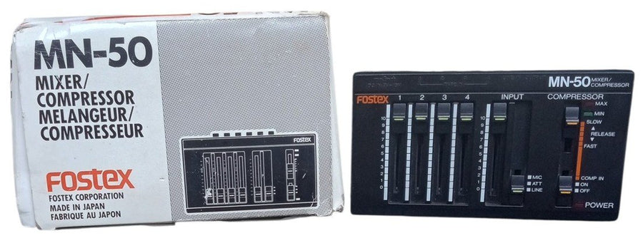 Fostex MN-50 Mixer/Compressor Audio Equipment Retro Collectible 1980s Untested