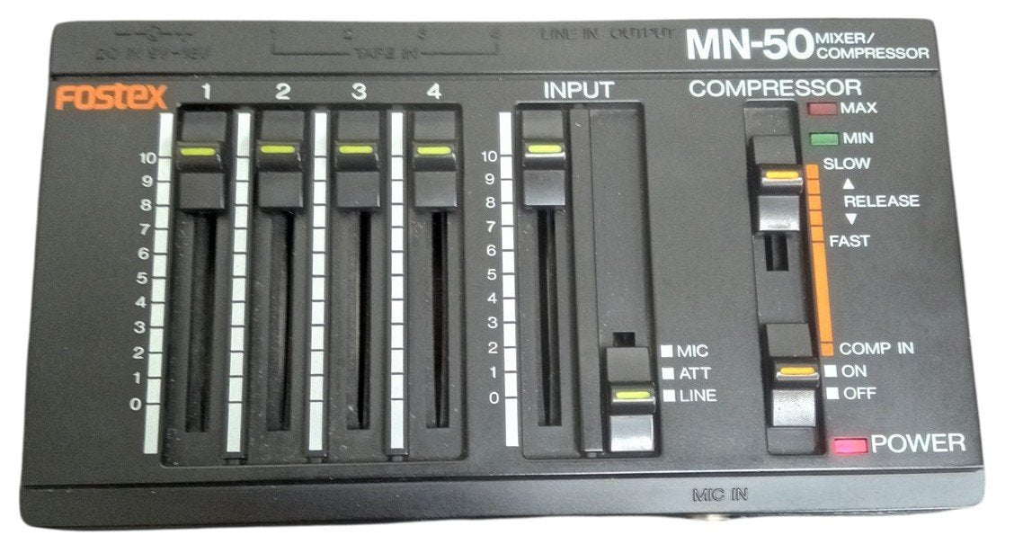 Fostex MN-50 Mixer/Compressor Audio Equipment Retro Collectible 1980s Untested