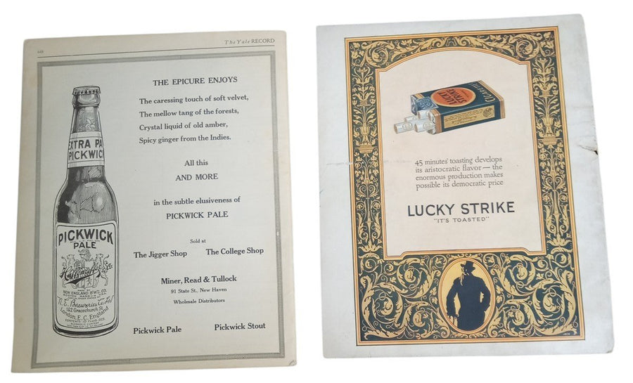 Yale Record Magazines 1926 Set Of 2 Antique Collectible Historical College Humor