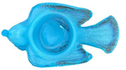 Degenhart 2 Bird and Berry Light Blue Glass Open Salt Cellar Candle Holders