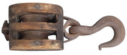 Pulley Hook Iron & Wood Vintage Collectible Industrial Equipment Tools