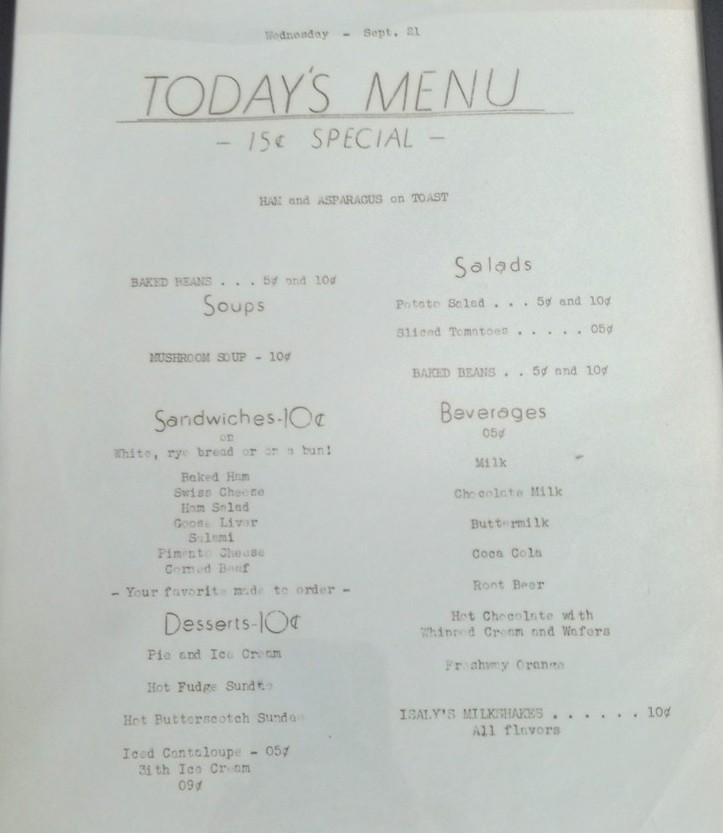 Isaly's Table Menu 09/21/60 Framed 9"x11" Vintage Collectible Decorative