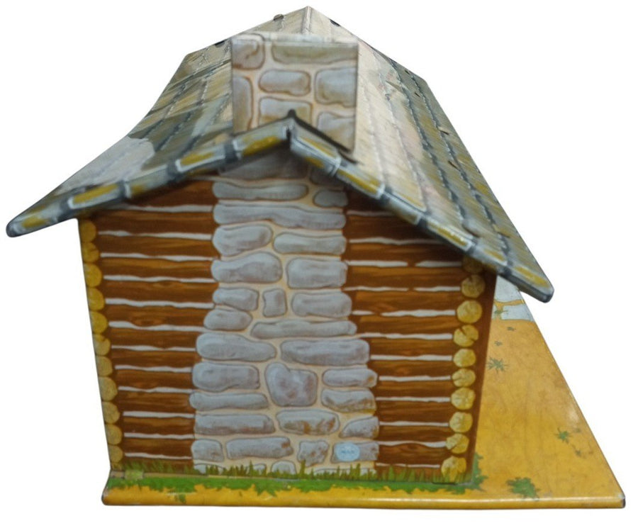 Marx Bar-M-Ranch Log Cabin Tin Toy Vintage Collectible Nostalgic Display