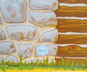 Marx Bar-M-Ranch Log Cabin Tin Toy Vintage Collectible Nostalgic Display