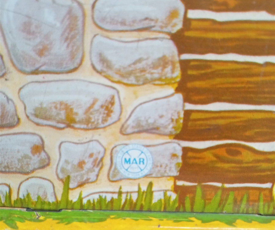 Marx Bar-M-Ranch Log Cabin Tin Toy Vintage Collectible Nostalgic Display