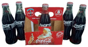 Coca Cola Set Of 5 Sealed Christmas Bottles W/Carrier 1993 Retro Festive