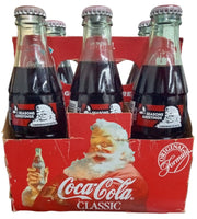 Coca Cola Set Of 5 Sealed Christmas Bottles W/Carrier 1993 Retro Festive