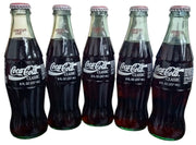 Coca Cola Set Of 5 Sealed Christmas Bottles W/Carrier 1993 Retro Festive