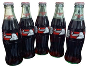Coca Cola Set Of 5 Sealed Christmas Bottles W/Carrier 1993 Retro Festive