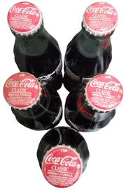 Coca Cola Set Of 5 Sealed Christmas Bottles W/Carrier 1993 Retro Festive