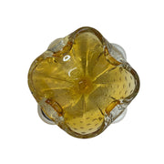 Murano Bullicante Amber Yellow Hand Blown Italian Bubble Glass Decorative Bowl