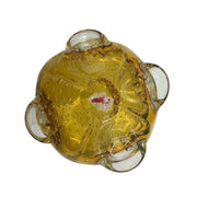 Murano Bullicante Amber Yellow Hand Blown Italian Bubble Glass Decorative Bowl
