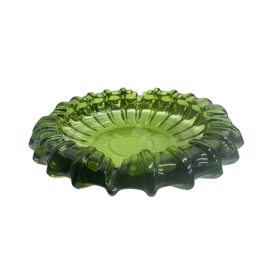 MCM Fostoria Emerald Green Round Vintage Ashtray
