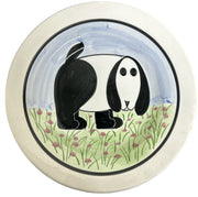 Colorful Hand-Painted Karen Donleavy Dog Lunch Plate