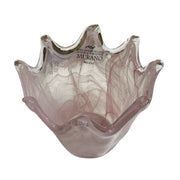 Murano Pink Swirled Glass Splash Bowl Handblown Italian Glass Original Sticker