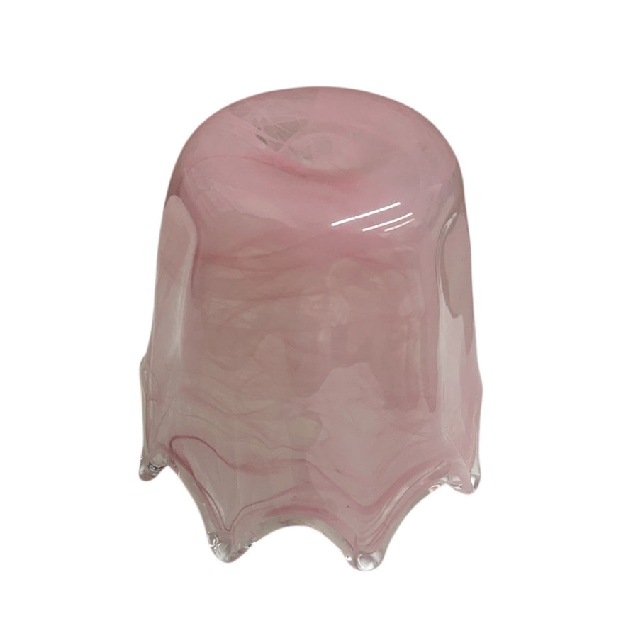 Murano Pink Swirled Glass Splash Bowl Handblown Italian Glass Original Sticker