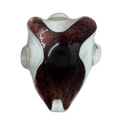 Murano Fratelli Toso Scorpion Tail Burgundy And White Cased Decorative Bowl