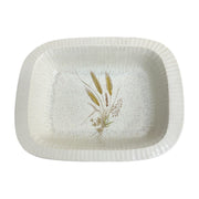 Treasure Craft Wheat White and Brown Rectangular Ceramic Baking Dish