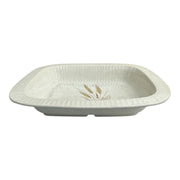 Treasure Craft Wheat White and Brown Rectangular Ceramic Baking Dish