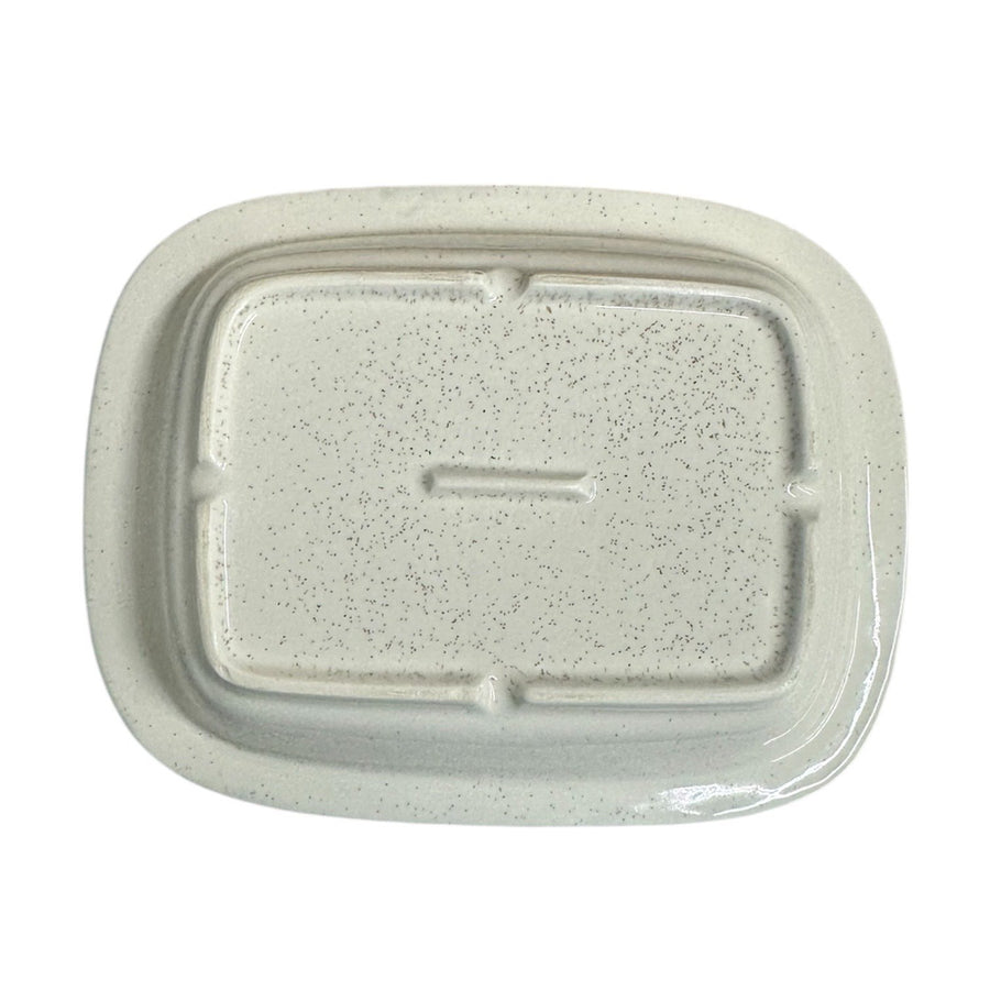 Treasure Craft Wheat White and Brown Rectangular Ceramic Baking Dish