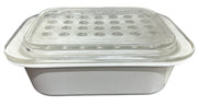 Corning Ware White Casserole Dish with Pyrex Bubble Glass Lid