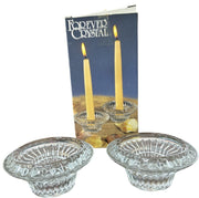 Forever Crystal Set of 2 Vintage Candle Holders with Original Box