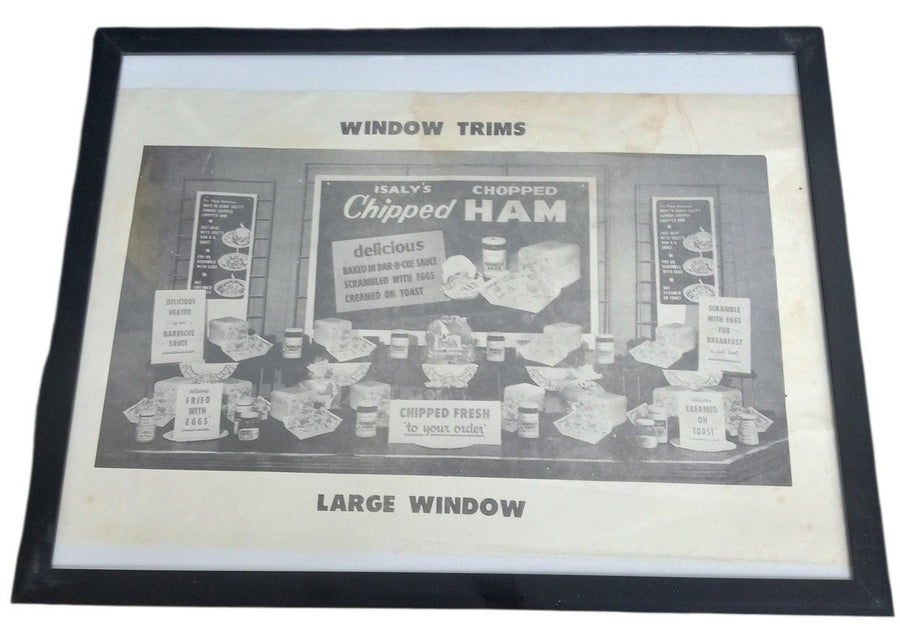 Isaly's Window Trims For Large Window Sheet Vintage Collectible Framed 9"x11"